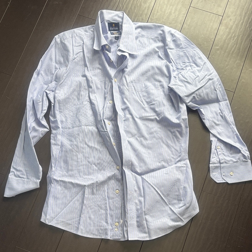Stafford Blue Pinstripe Dress Shirt